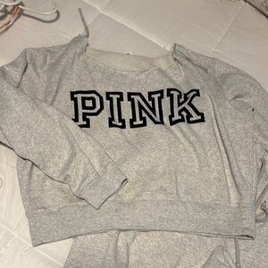 PINK Gray Sweatshirt